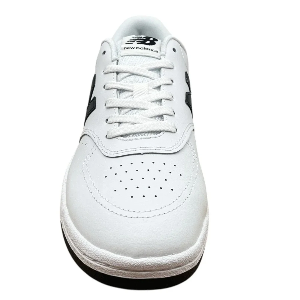 New Balance Mens BB80 Casual Leather Sneakers Size 9 White Black Low Top Fashion